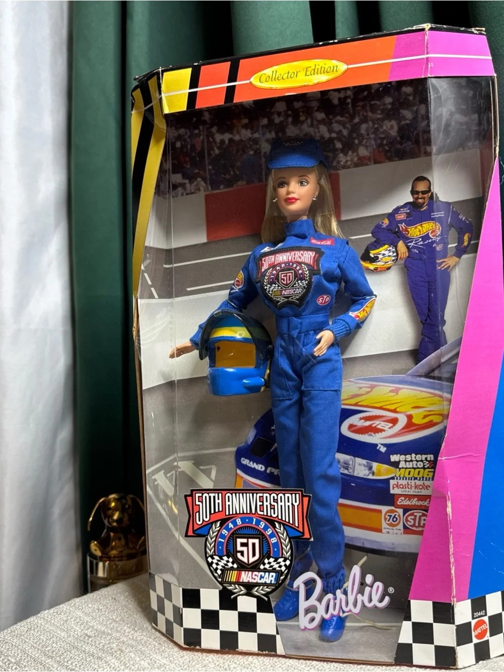 Barbie Blue Racing Suit Doll with Yellow-Trim Helmet